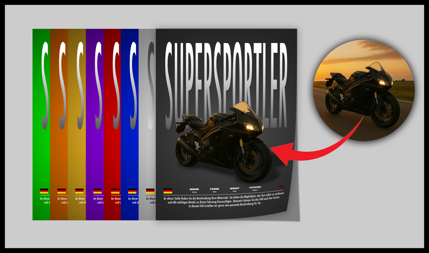 Personalisiertes Motorrad-Poster