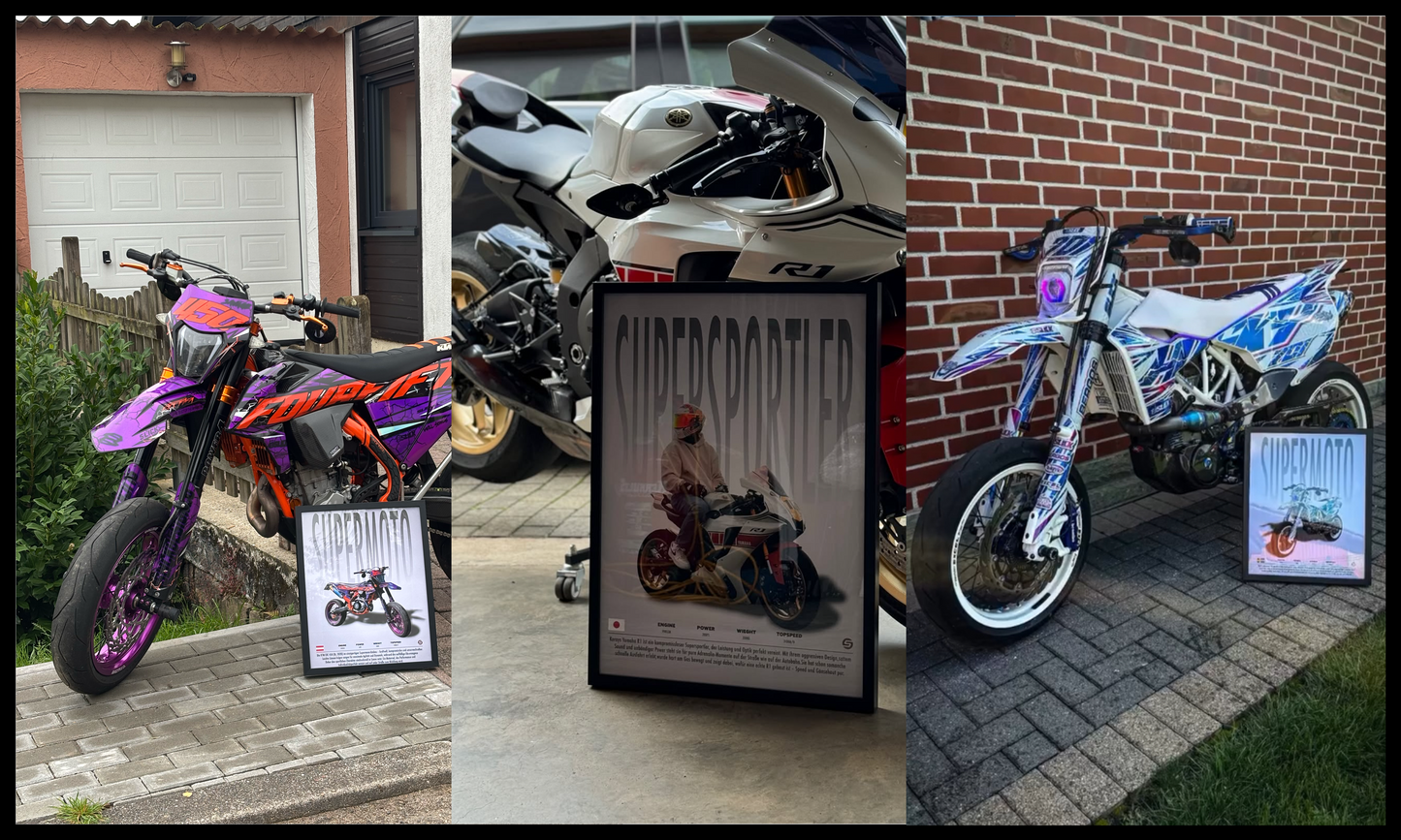 Personalisiertes Motorrad-Poster